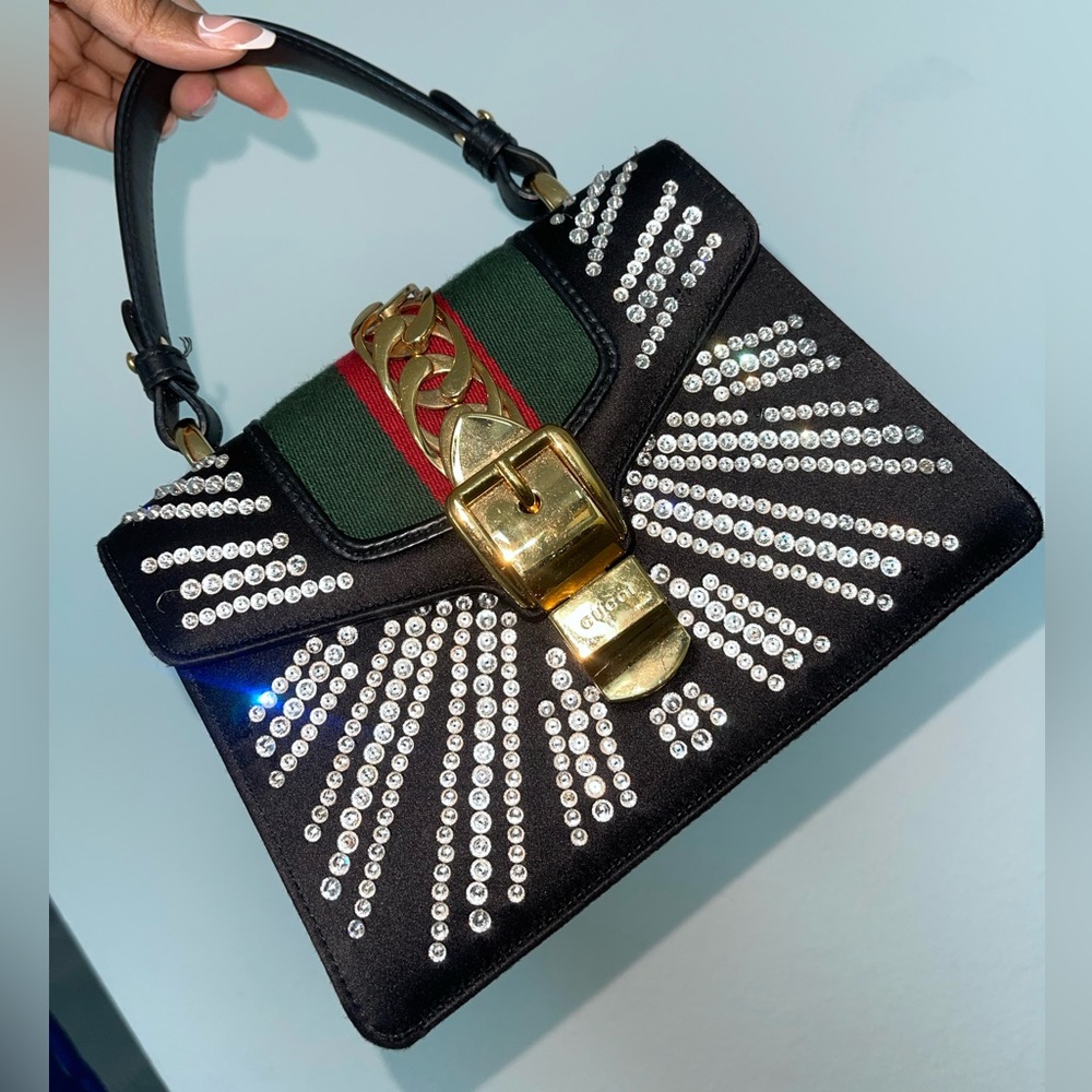 Gucci Sherry Line Sylvie crystal embellished handbag